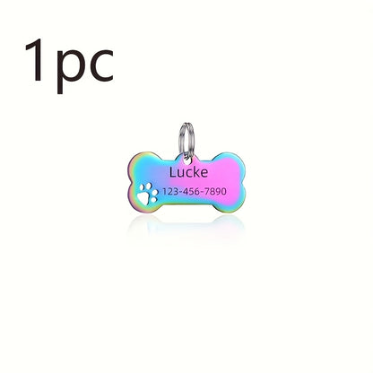 1pc, Custom Personalized Dog Tag, Stainless Steel Tag with Engraved Name and Phone Number, Durable Pet Anti-Loss ID Tag, Dog Name Tag