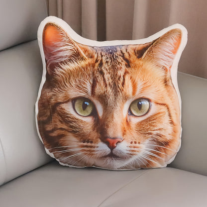 1 Personalized 3D Double-sided Printed Plush Cushion, Customizable with Your or Your Pet's Photo, Knitted Polyester Fabric, Fully Stitched Without Zippers, Personalized 3D Portrait Plush Doll of Your Cat or Dog, Double-sided Printed Pet Cushion
