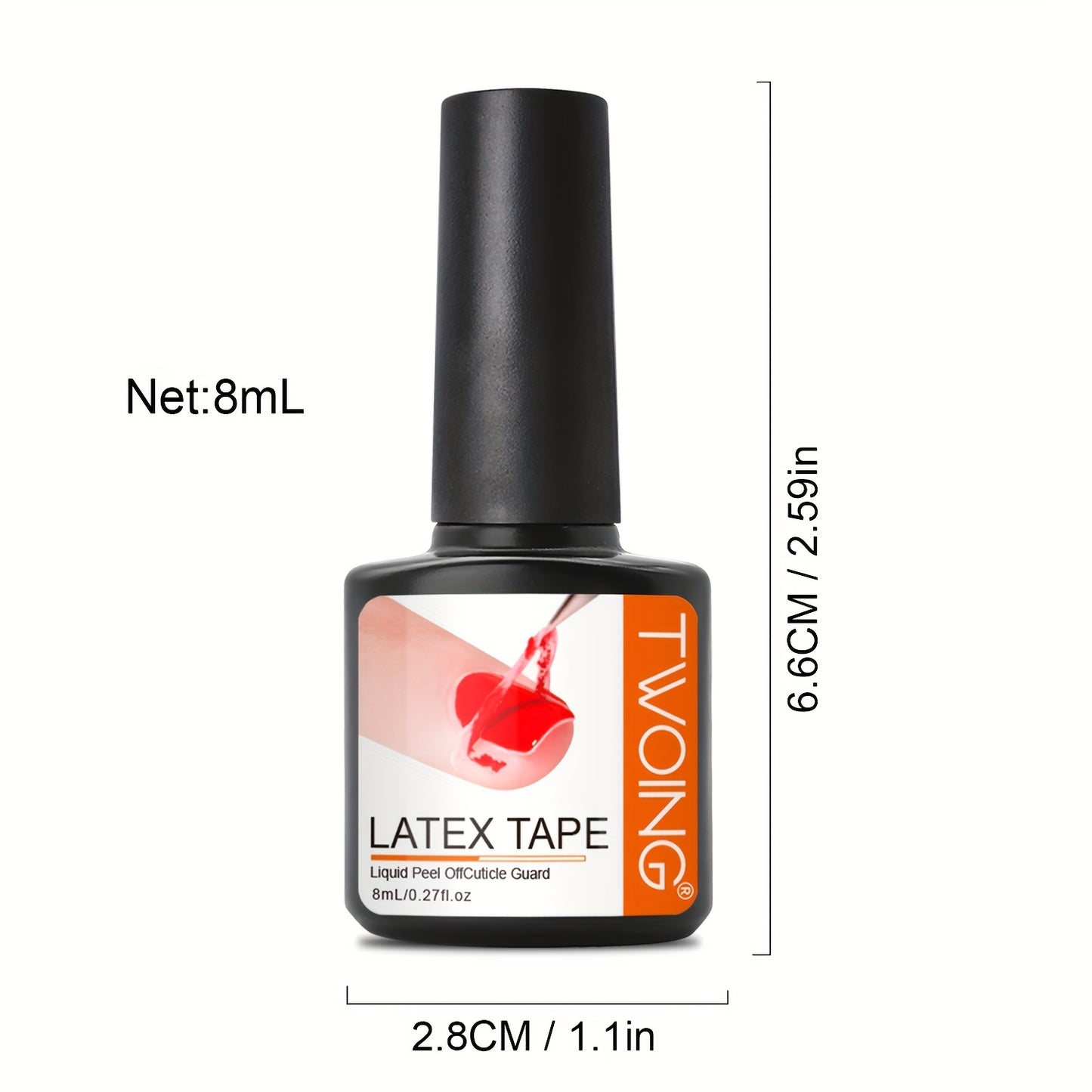 8ml Nail Off Liquid Anti-Overflow Glue Edge Latex Tape, OffCuticle Guard Nails Finger Lacquer Protector, Manicure Polish Accessory