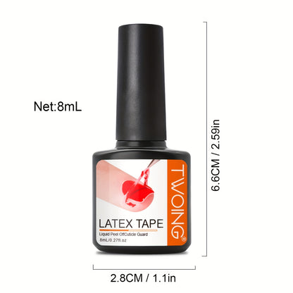 8ml Nail Off Liquid Anti-Overflow Glue Edge Latex Tape, OffCuticle Guard Nails Finger Lacquer Protector, Manicure Polish Accessory