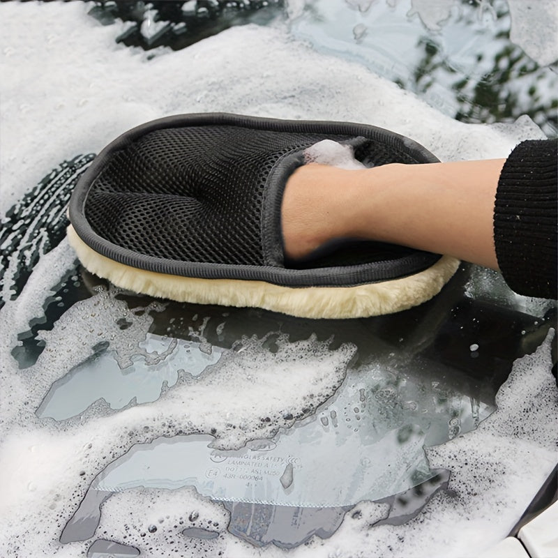 Soft Microfiber Car Cleaning Gloves, 6x10 Inches - Gentle Detailing and Dust Removal for Auto Maintenance