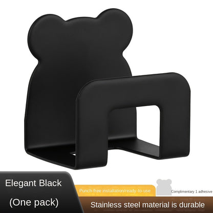 Stainless Steel Kitchen Sink Organizer - Adhesive, No-Drill Sponge Holder & Draining Rack | Wall-Mounted Storage Hooks for Cloths & Accessories