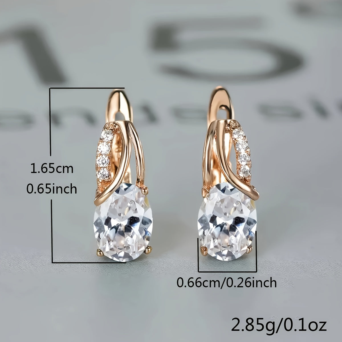 [Synthetic Zirconia Earrings] Vintage Synthetic Zirconia Earrings, Elegant Oval Cut Bridal Wedding Jewelry Gifts