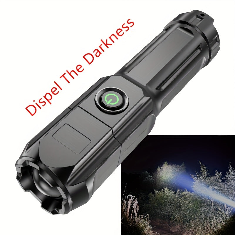 [Powerful Zoomable Flashlight] 1pc Powerful Zoomable Flashlight, Outdoor Multi-functional Portable Home Small Flashlight, Telescopic Zoom Light