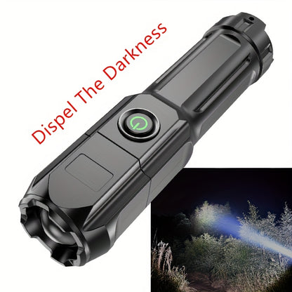 [Powerful Zoomable Flashlight] 1pc Powerful Zoomable Flashlight, Outdoor Multi-functional Portable Home Small Flashlight, Telescopic Zoom Light