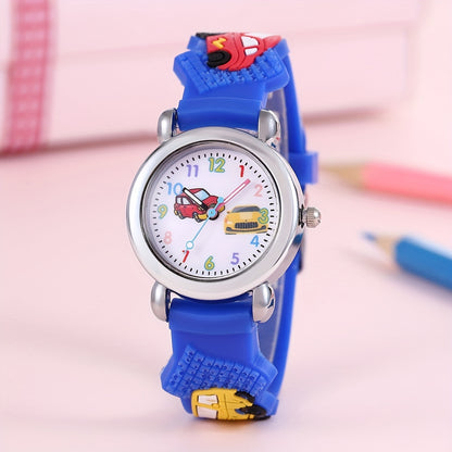 Boys' & Girls' Cartoon Car & Superhero Quartz Watch/PVC Strap, Non-Waterproof, Battery-Powered, Colorful Design, Perfect for School, Playdates