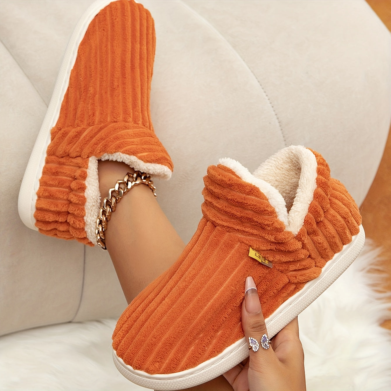 Fashionable Lightweight Glutinous Rice Strip-shaped Warm Shoes, Women Shoes