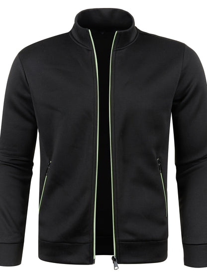 [Full Zip Up Cardigan Sweater] Elegant Mid Stretch Cardigan, Men's Casual Full Zip Up Cardigan Sweater Coat For Fall Winter