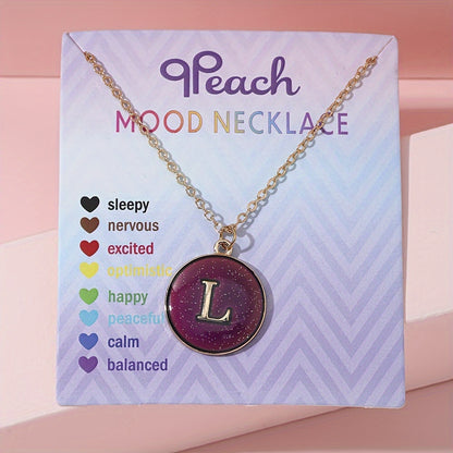 1pc of Temperature-Sensitive Color-Changing Letter Pendant Novelty Oil Drop Necklace (Color Changes with Temperature)