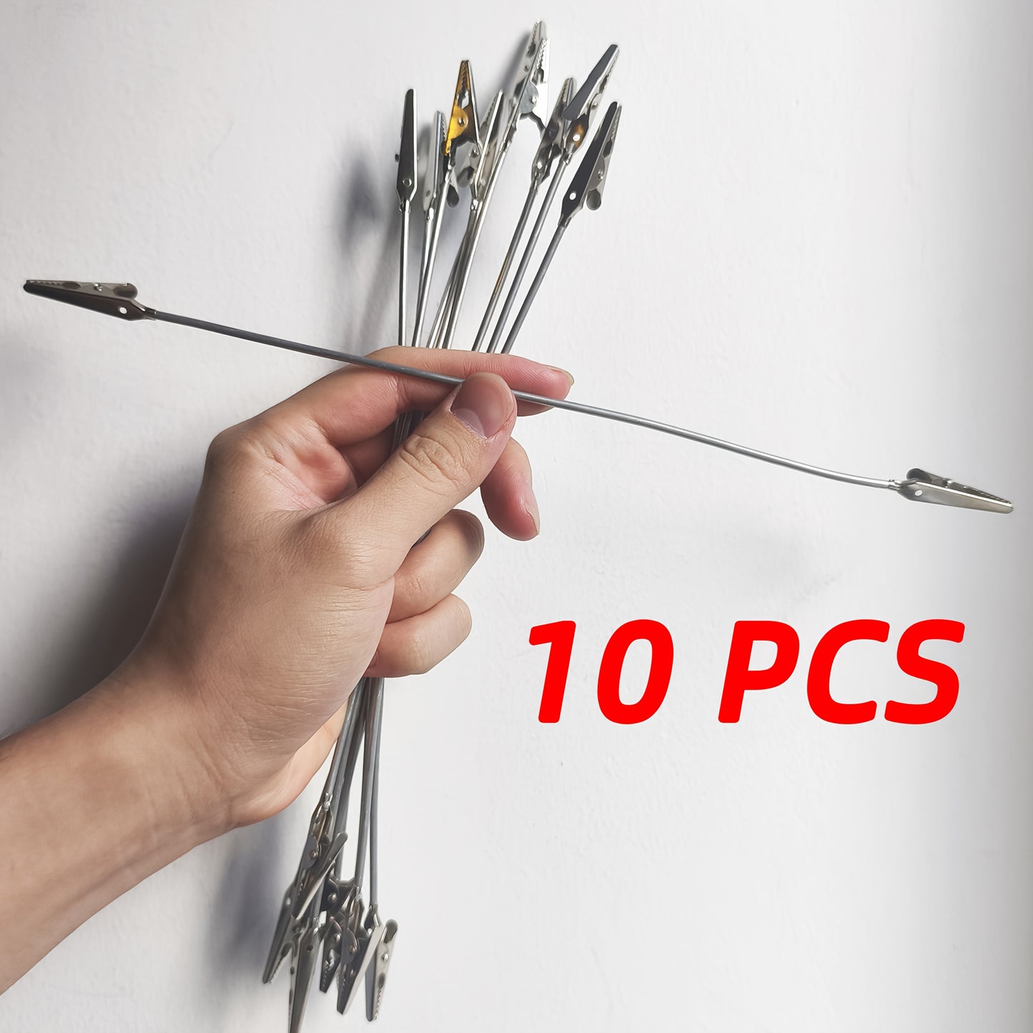28cm crocodile clip, metal long tail spring clip set, suitable for DIY cards, photos, business cards and office paper clips, 10/25pcs bendable crocodile clip