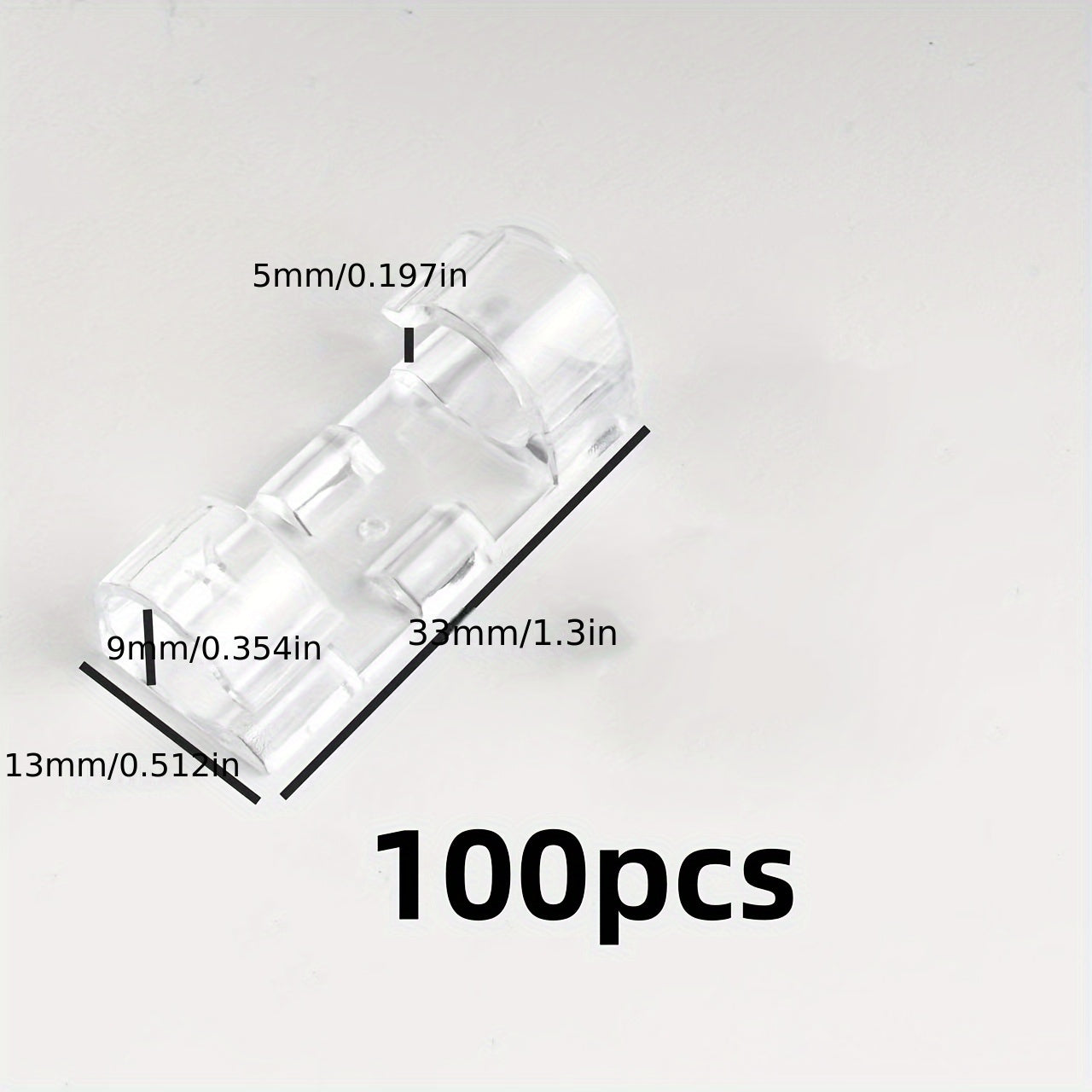 100pcs Adhesive Cable Clamps | Transparent Plastic Wire Brackets for Power Line Management, Ideal for Walls and Under Tables