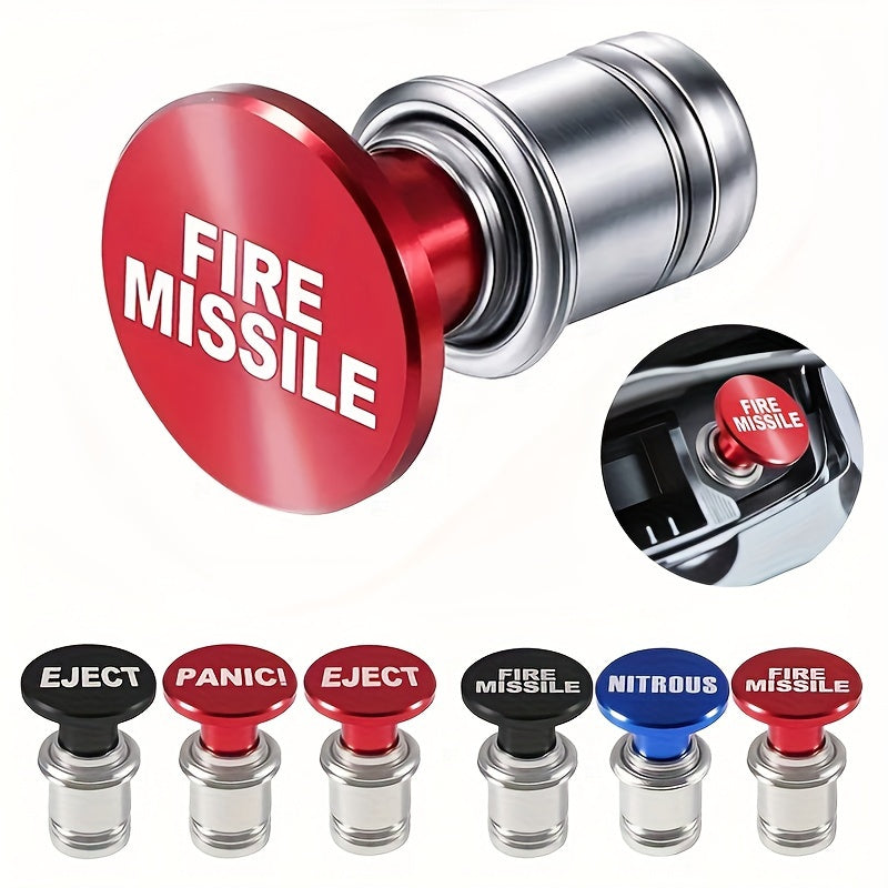 EJECT Fire Missiles Button Car Car Plug, 12 Volt Car Car Plug Replacement, Car Interior Decoration, Fits Most Vehicles, Without Battery