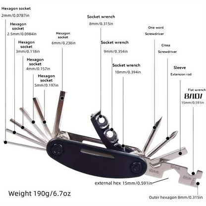 Portable Folding Pocket Tools, a Versatile Screwdriver Set, And a Multifunctional Hex Key Wrench Set. Household Repair Tools And Bicycle Maintenance Tools