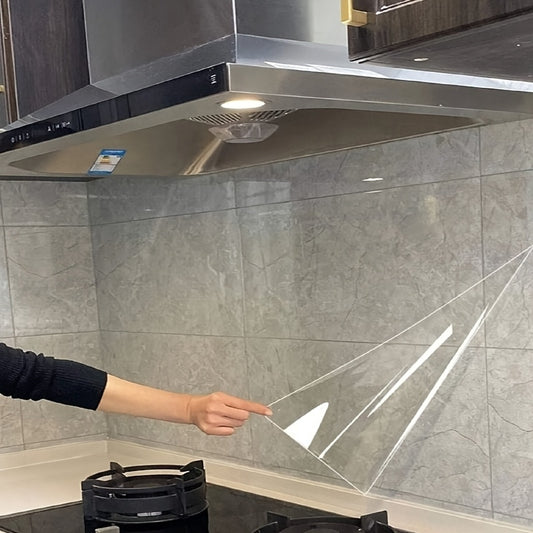 Self-Adhesive PVC Splash Guard - High-Temperature Resistant, Oil and Water Resistant Wall Protector for Kitchen, Cabinets, and Range Hoods