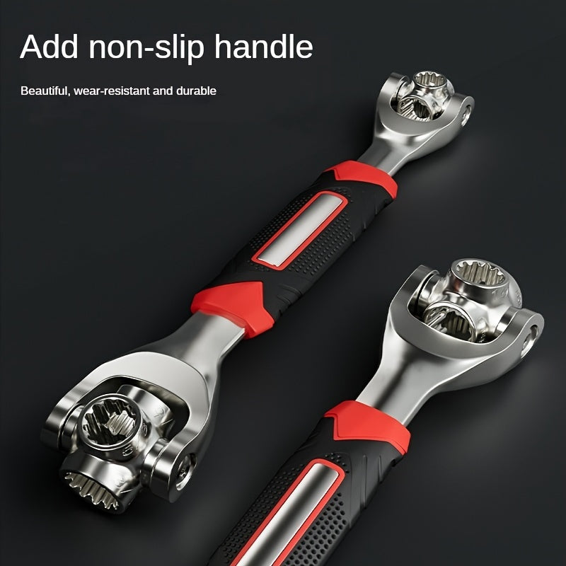 Upgrade Your Toolbox: 1pc Multi-Functional Spanner Socket Wrench with 360 Degree Rotating Head - Perfect for Furniture, Car & More!