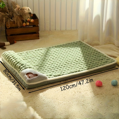 Comfortable Thickened Dog Cat Bed Pad, Anti Slip Pet Bed Mat, Pet Bed Mat with Thickened Pillow, Machine Washable Dog Mat Bed, Skin-Friendly Pets Crate Mattress Mat Suitable for Dogs Cats Home Travel and Outdoor, Cat Step Milk Pad, 5 Sizes Suitable