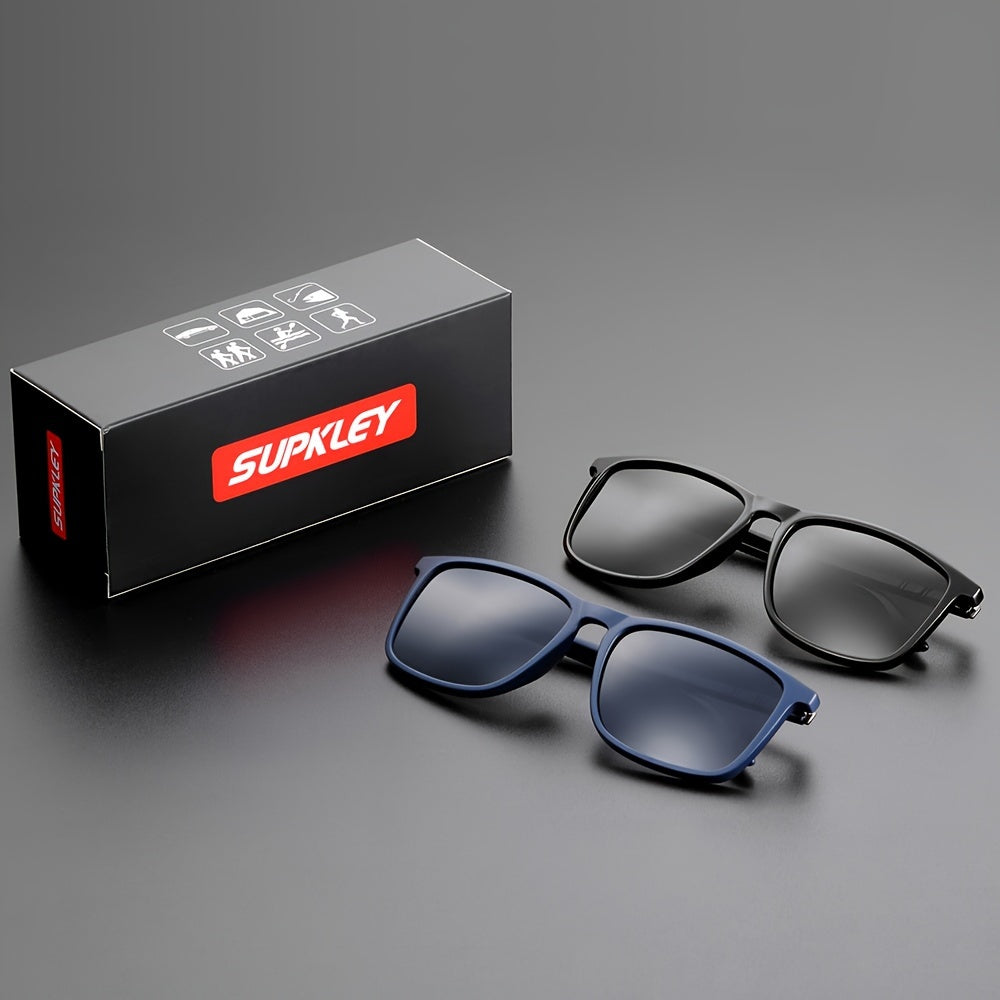 SUPKLEY Men'S Sports Sunglasses with Polarization, Lightweight Square Design, Comfortable Fit, Eyewear Accessory Comes with Original Packaging