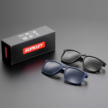 SUPKLEY Men'S Sports Sunglasses with Polarization, Lightweight Square Design, Comfortable Fit, Eyewear Accessory Comes with Original Packaging