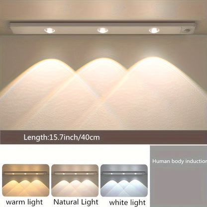 [LED Sensor Strip Light] Modern LED Human Body Sensor Strip Light, Wireless Rechargeable Magnetic Tape, Suitable for Shoe Cabinets, Display Cabinets, Wardrobes, Cabinets, No Wiring Needed