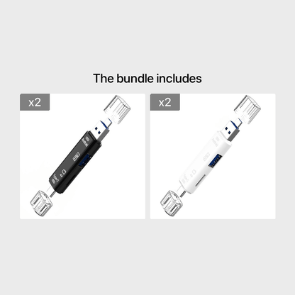 5-In-1 Multifunctional USB 2.0 Type C/Usb/Micro USB/TF/SD Memory Card Reader OTG Adapter for Mobile Devices.