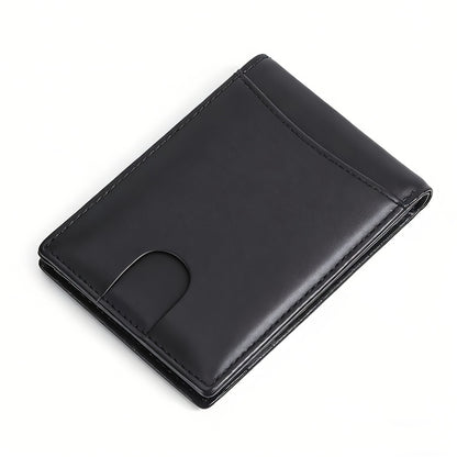 1pc OBCREATOR Faux Leather Slim Wallet for Men |, Anti-theft with Money Credit Card Clip