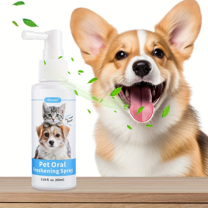Pet 2-in-1 Oral Spray, Cleans Teeth and Freshens Breath for Pets, Removes Bad Breath and Tartar Control, Gentle Formula Safe for Cats and Dogs