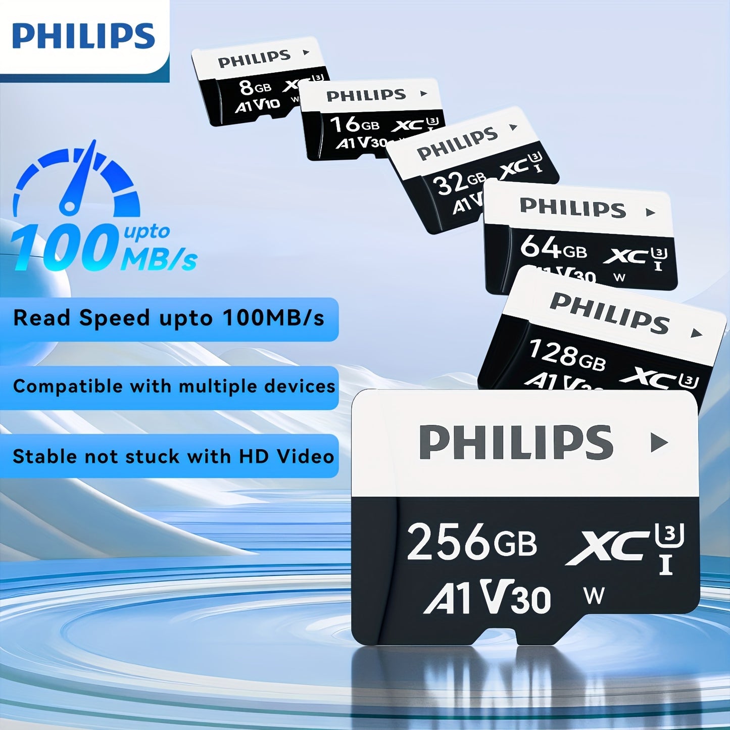 PHILIPS High-Speed Mini SD Memory Card Available in 256GB, 128GB, 64GB, 32GB, 16GB, And 8GB, Class 10 HD Mini Card Suitable for Phones, Tablets, Cameras, And Drones