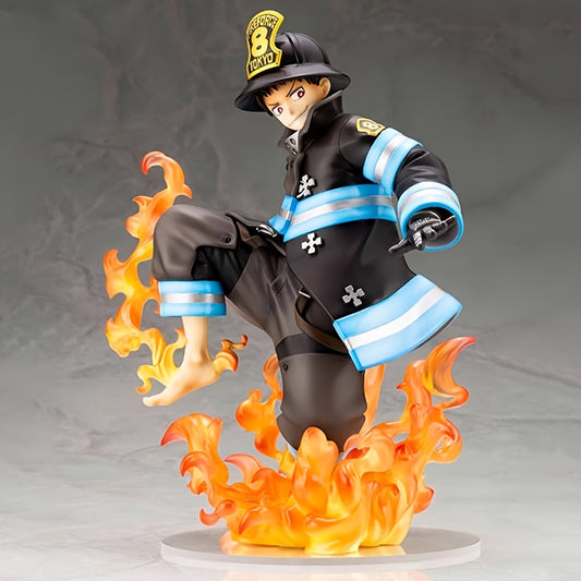 [Ideal Holiday Party Gift] Anime Cool Protagonist Figure, Flame Boy 2D Model Ornament - Perfect for PC Case Bookshelf Desktop Decoration and Ideal Holiday Party Gift to Animation Fans