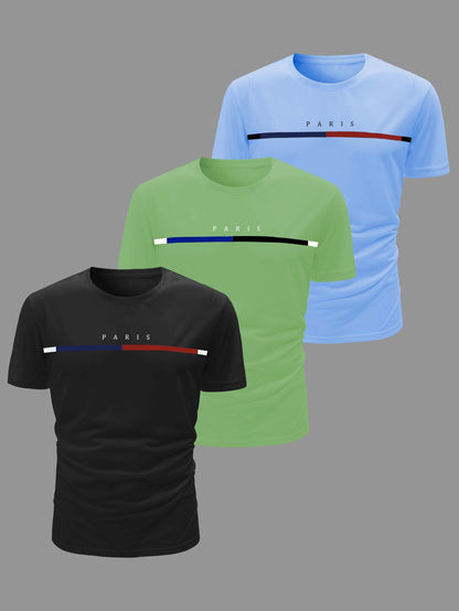 Men'S Three-Piece Casual T-Shirt Set 3145