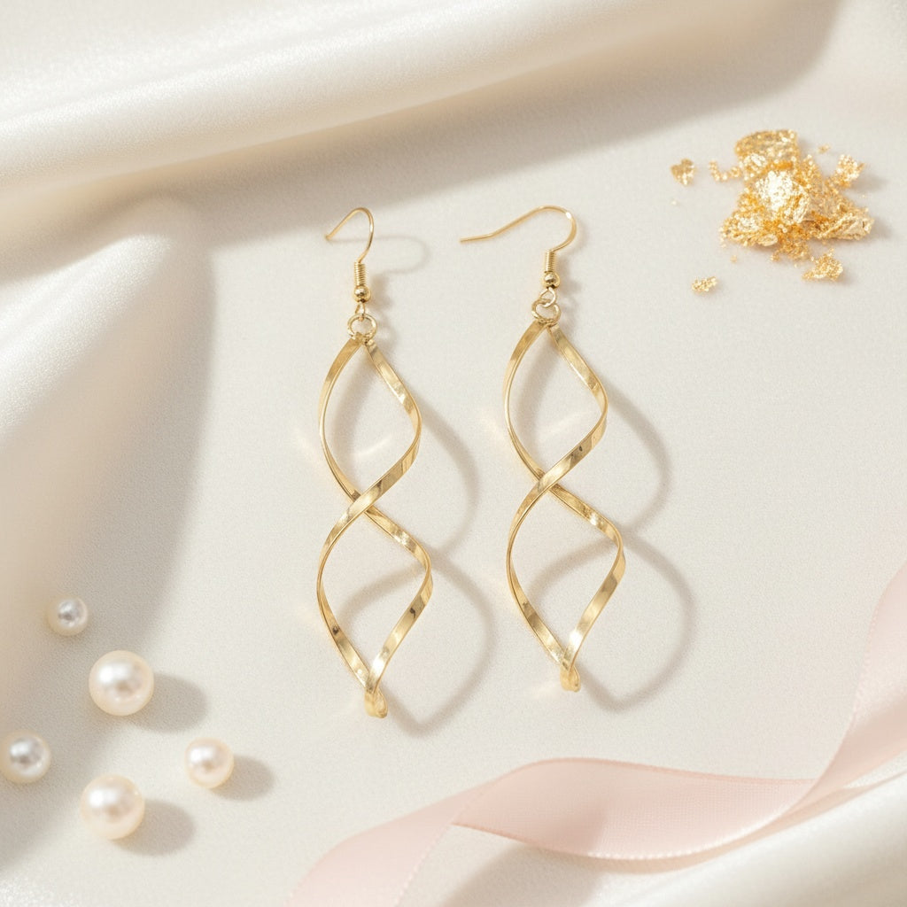 Popular Women'S Earrings, a Pair of Stylish And Unique Spiral Curved Wave Design, Perfect As a New Year Gift