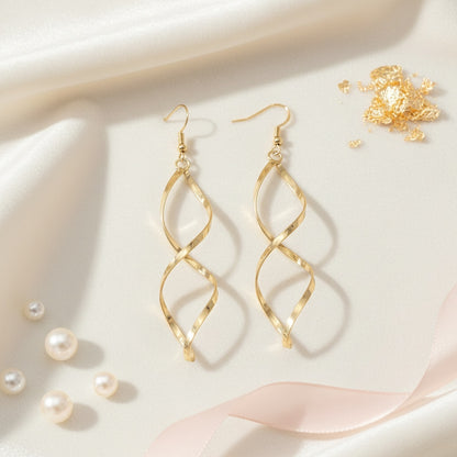 Popular Women'S Earrings, a Pair of Stylish And Unique Spiral Curved Wave Design, Perfect As a New Year Gift