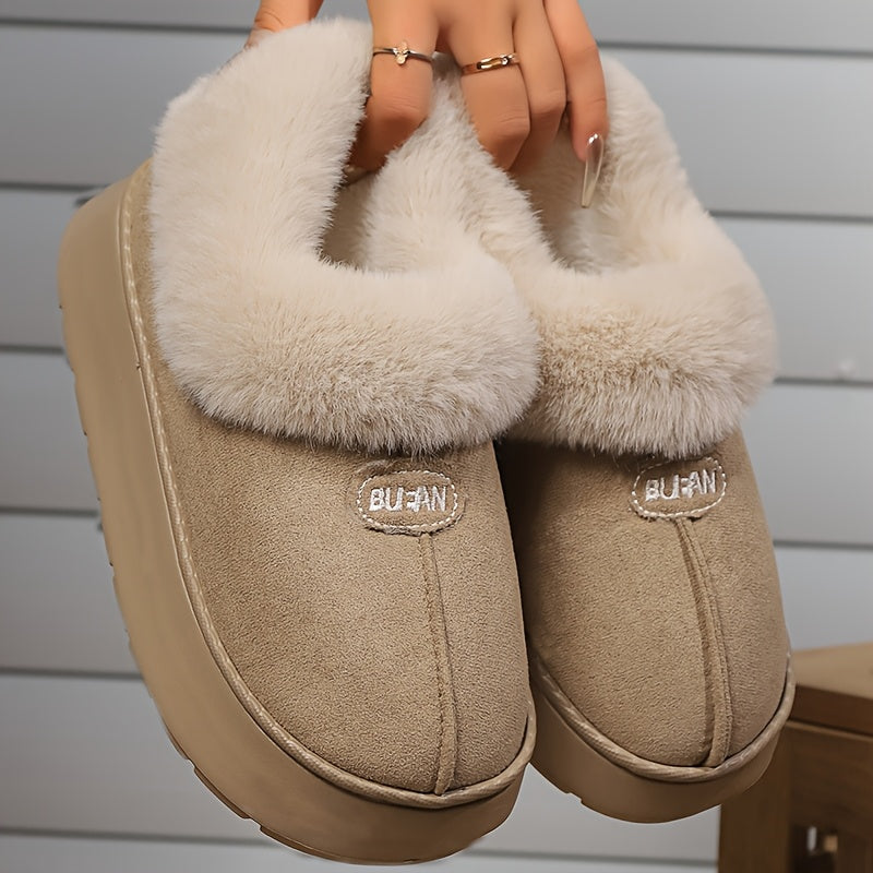 Thickened Warm Low-Top Couple's Plush Indoor Slippers for Men and Women, New 2025 Autumn/Winter Home Shoes