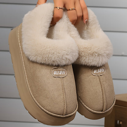 Thickened Warm Low-Top Couple's Plush Indoor Slippers for Men and Women, New 2025 Autumn/Winter Home Shoes