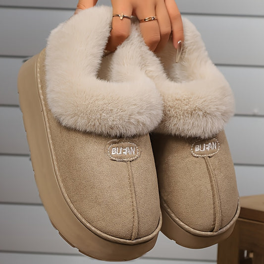 Thickened Warm Low-Top Couple's Plush Indoor Slippers for Men and Women, New 2025 Autumn/Winter Home Shoes