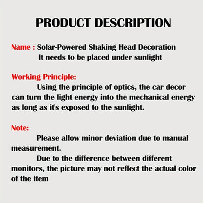 Car Decoration Solar Energy Decoration Shaking Head Doll Cartoon Cat Shape Decoration Gift Creative Interior Automotive Products