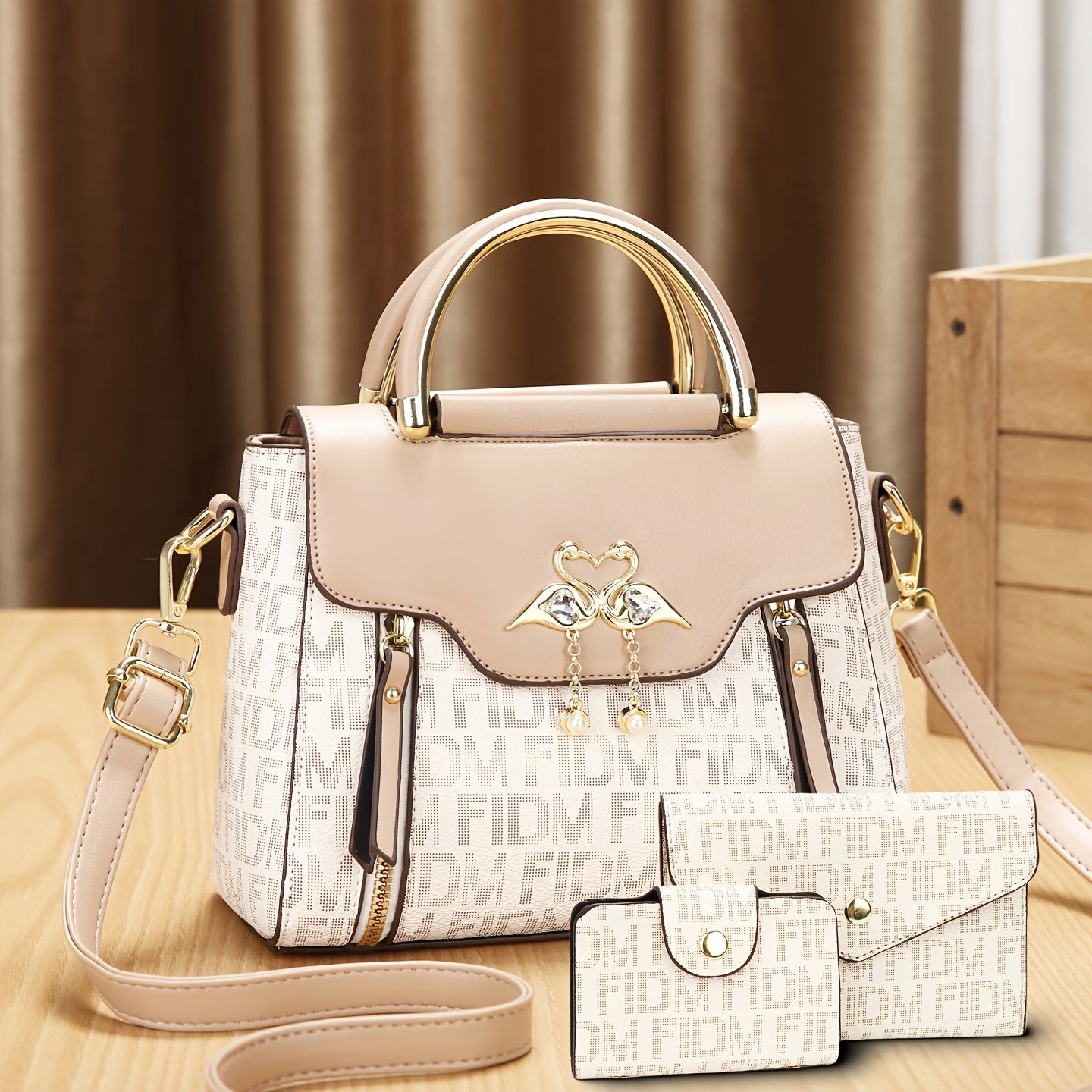 New Stylish Three-Piece Set Bag with Trendy Prints for Women, Casual Handbag