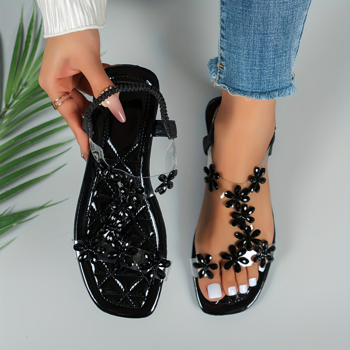 Women'S Flat Sandals with an Open Toe And Slip-On Design., Women Shoes