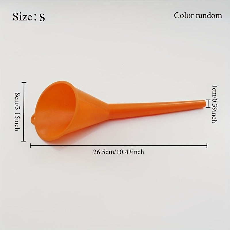 Car Long Stem Funnel Gasoline Oil Fuel Filling Tools Anti-splash Plastic Oil Funnel Motorcycle Refueling Tools Auto Accessories- Color Random