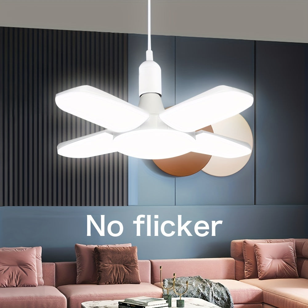 1pc/5pcs Mini LED Garage Light, LED Four-Leaf Light, Mini Folding Light 28W (Equivalent 80W) 6500K Pendant Light Folding Light Suitable for Garage Indoor Lighting High Brightness