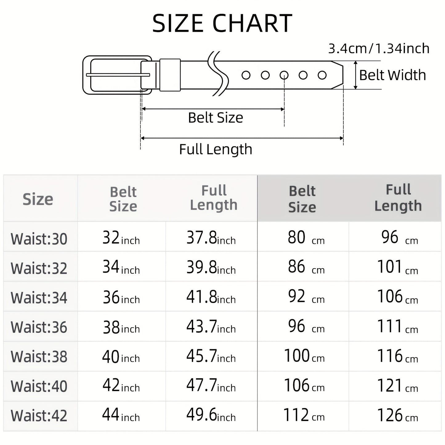 [Classic Leather Belt] Classic & Fashion Men's Leather Belt | Single Prong Buckle for Jeans, Pants, Work & Business - Gift for Dad & Husband