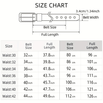 [Classic Leather Belt] Classic & Fashion Men's Leather Belt | Single Prong Buckle for Jeans, Pants, Work & Business - Gift for Dad & Husband