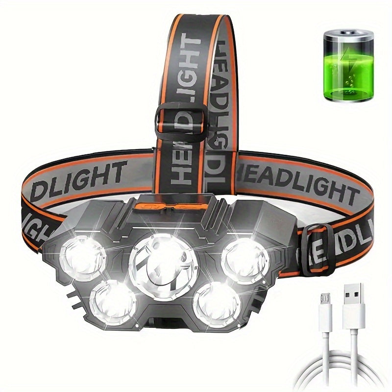 [5-LED LED Lantern] Rechargeable, Stylish, and Powerful 5-LED LED Lantern, Portable Emergency Light for Camping and Fishing