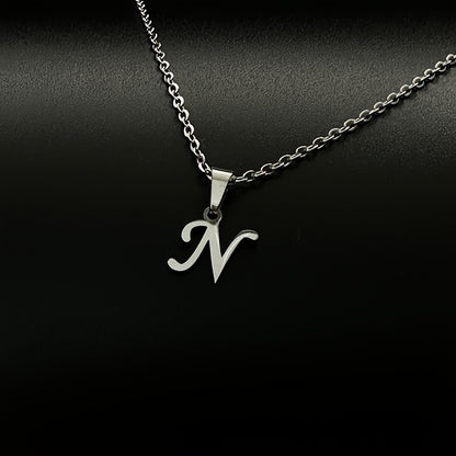 Stainless Steel Minimalist 26 Letter Pendant Necklace Unisex Gift