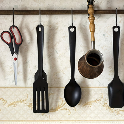 10J S-Shaped Hooks, Non-Slip S Hooks, Black S Hooks, Suitable for Hanging Plants, Wardrobes, Garden, And Kitchen Additions
