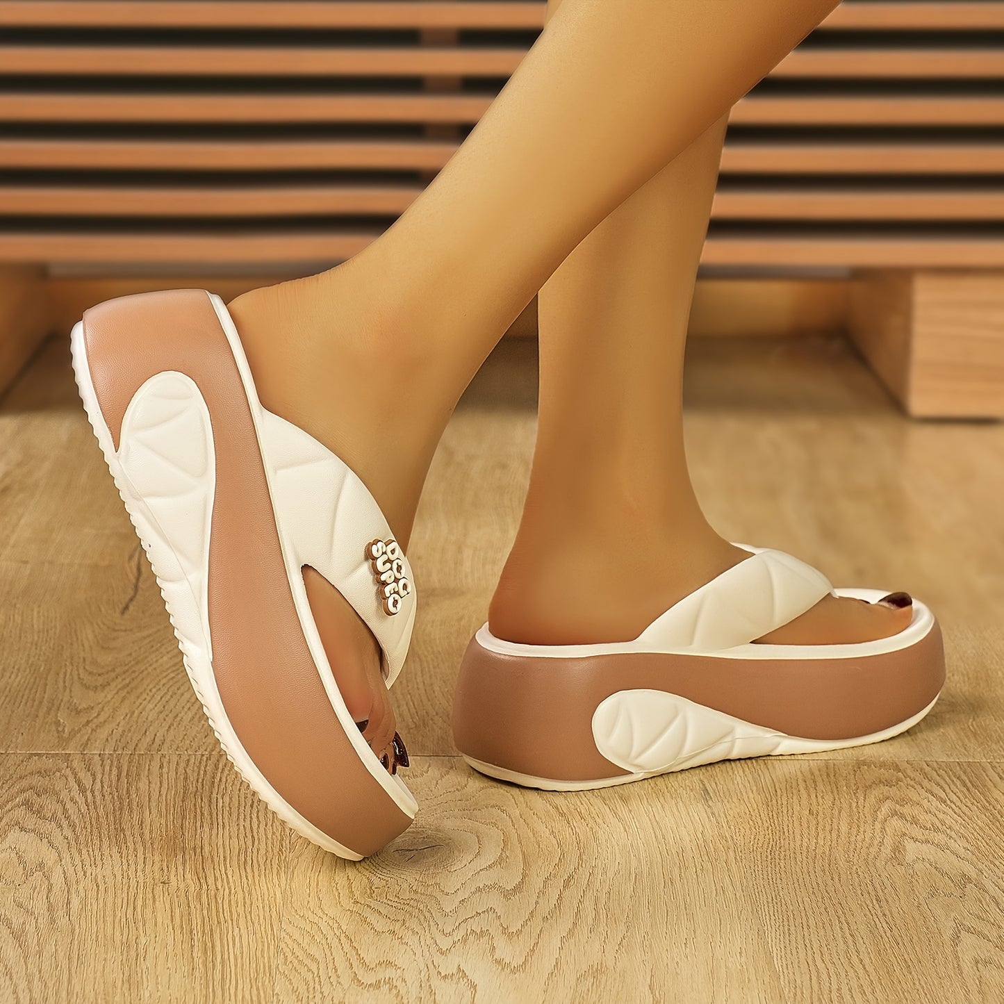 HBM910B Women's Summer Thick-Soled Outdoor Flip-Flops, Women Shoes
