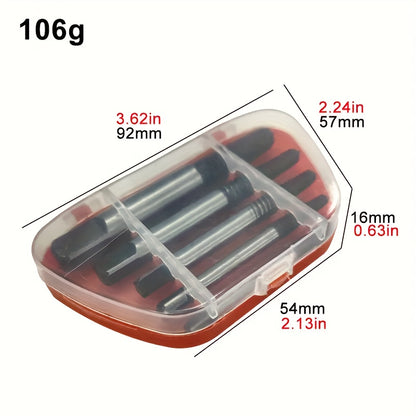 5, 6pcs Premium Screw Extractor Kit - Easily Remove Damaged Screws, Bolts, And Pipes - Essential Woodworking And Tools