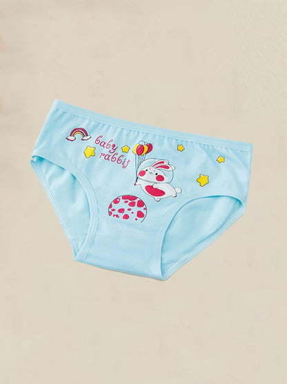 [8pcs Floral Panties Set] 8pcs Floral Print Cartoon Girl Triangle Panties, Mixed Colors Girls' Underwear Set
