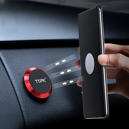 360 Free Rotation Magnetic Car Phone Holder Stand Universal Flat Stick-on Dashboard Holder +Metal Plate