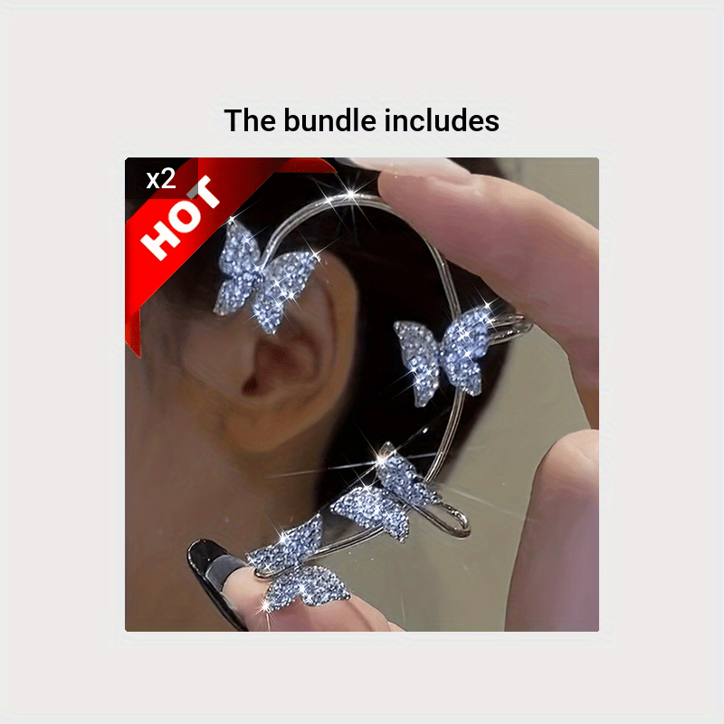 French-style Golden Sparkling Butterfly Luxury Butterfly Earrings