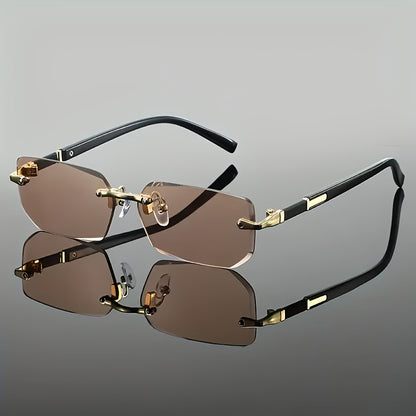 1pc Men's Y2K Fashion Glasses, Square Frameless, Perfect for Summer Outfits